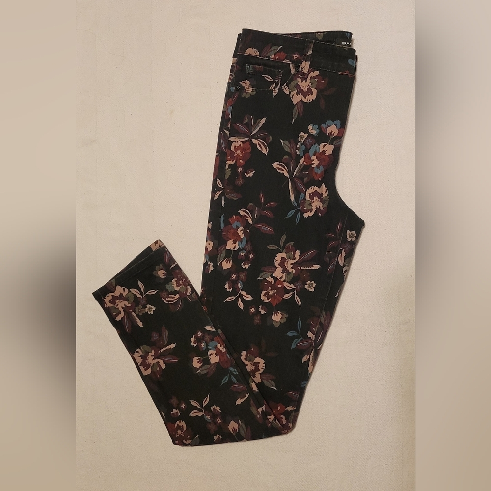 BANDOLINO SZ 6 Amy Floral Jeans Straight Leg Cotton Blend